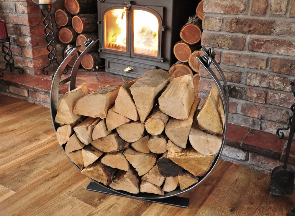 Hand Forged Steel Log Basket (Circle)