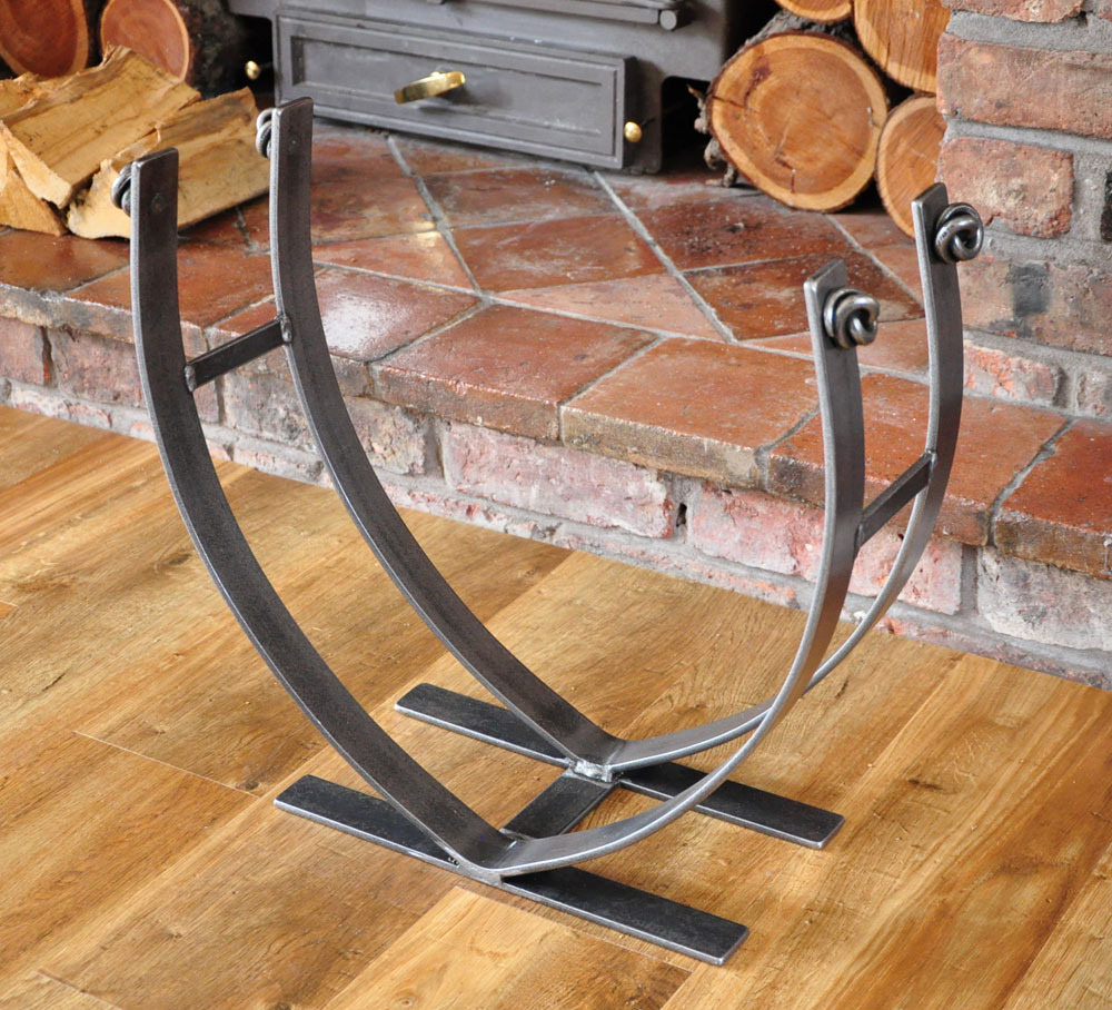 Hand Forged Steel Log Basket (Heart)