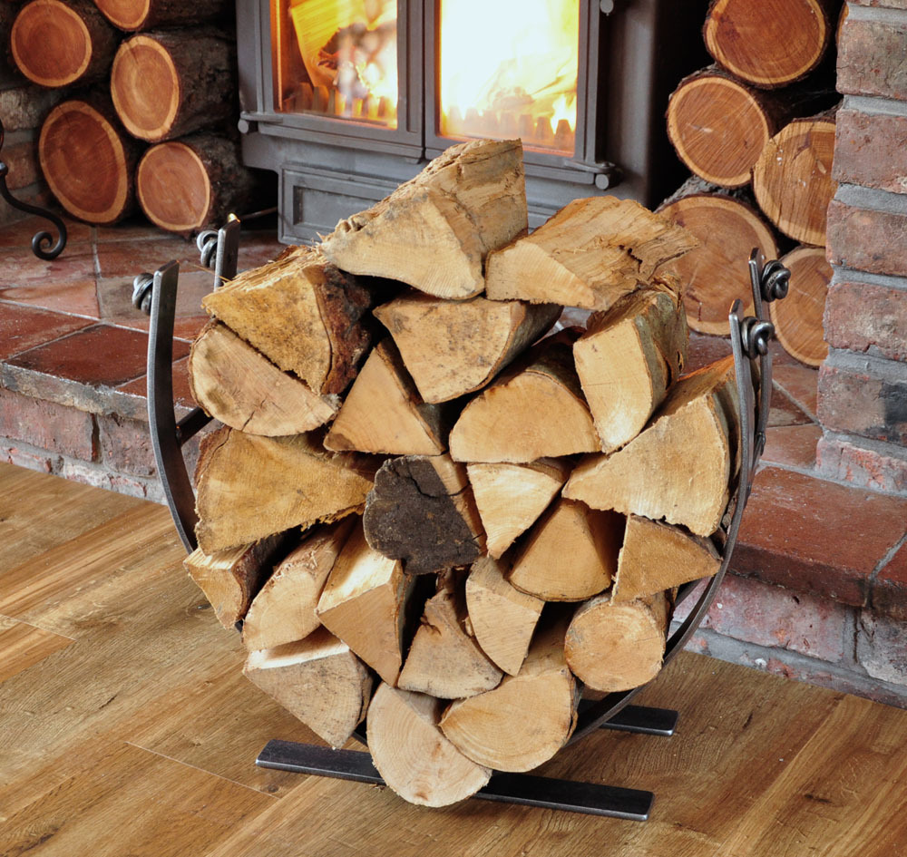 Hand Forged Steel Log Basket (Heart)